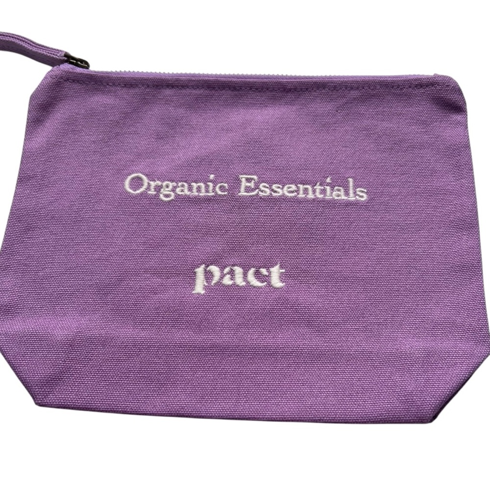 Pact Gray, Tan, and Lavender Canvas Pouch (3 Pack) Large Zipper